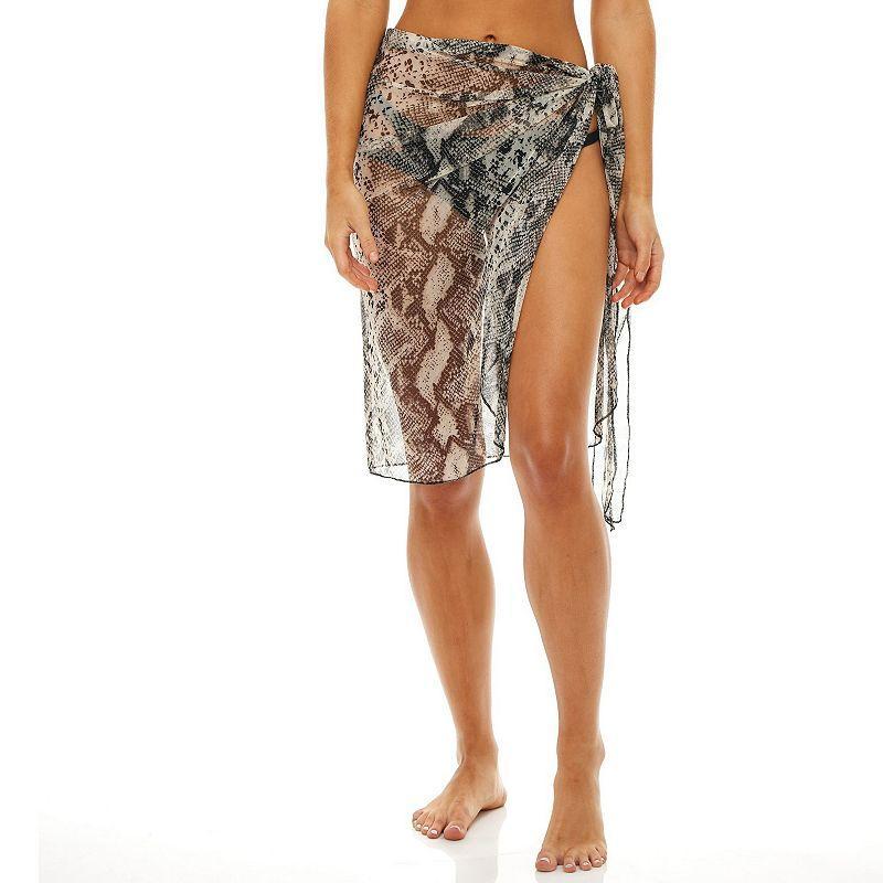 Womens Jordan Taylor Animal-Print Swim Cover-Up Wrap Skirt Product Image