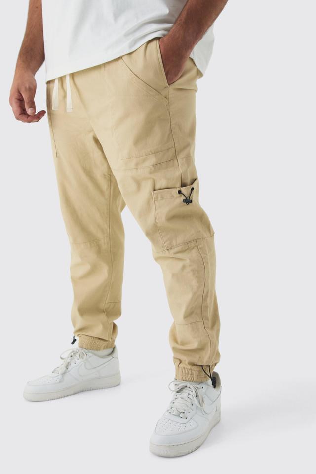 Plus Toggle Detail Slim Fit Cargo Joggers | boohooMAN USA Product Image