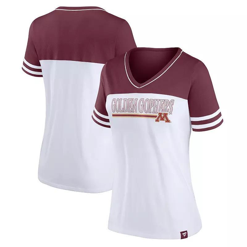 Womens Fanatics /Maroon Minnesota Golden Gophers Iconic Colorblock T-Shirt Product Image