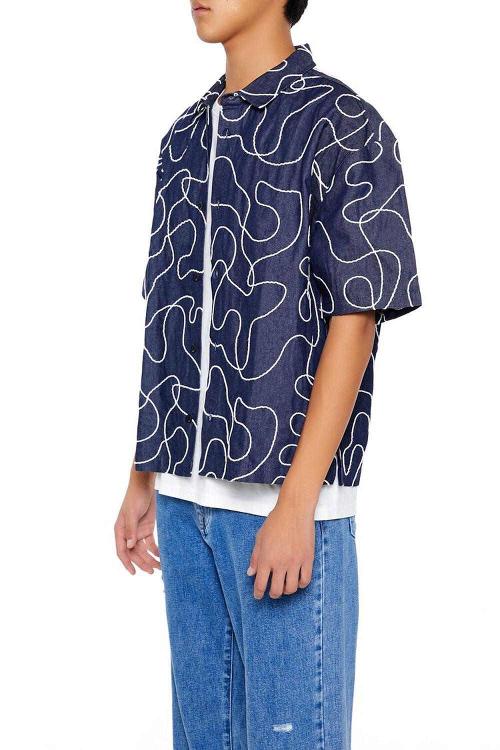 Cropped Chain-Stitched Embroidered Shirt | Forever 21 Product Image