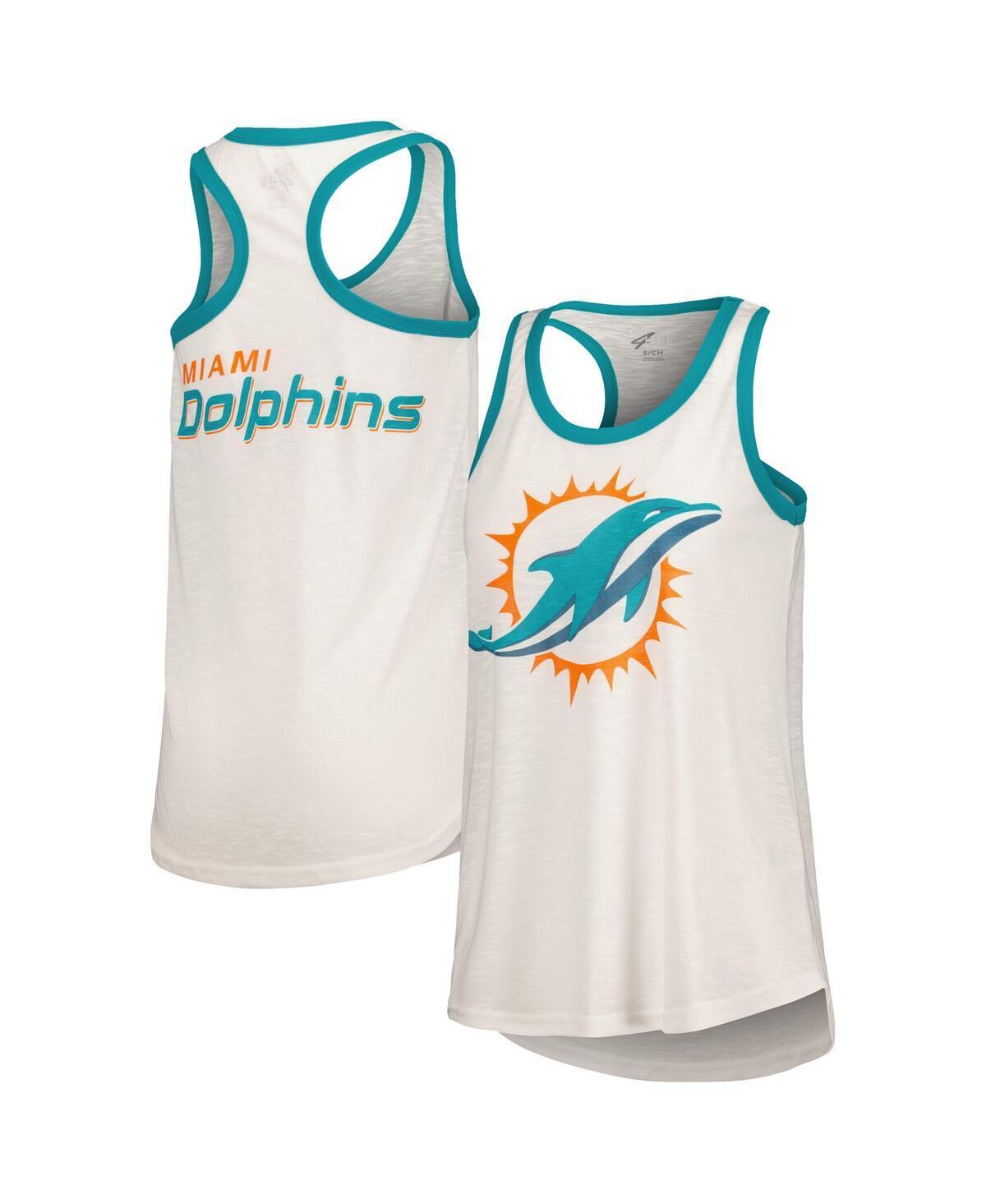 G-iii 4Her by Carl Banks Womens White Miami Dolphins Tater Racerback Tank Top - White Product Image