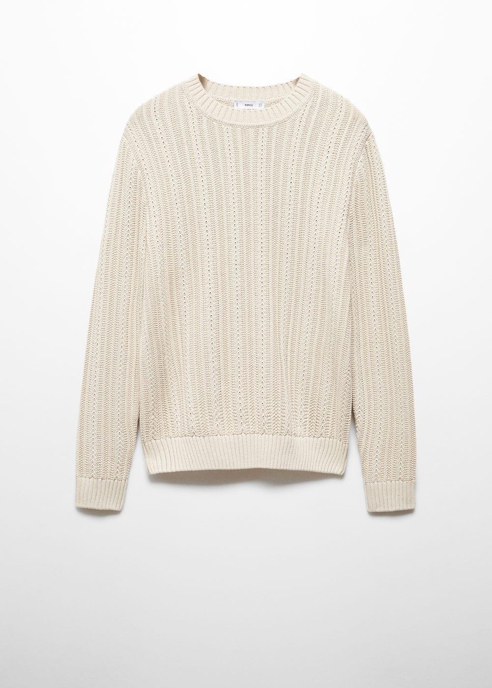 MANGO MAN - Contrasting knit sweater ice greyMen Product Image