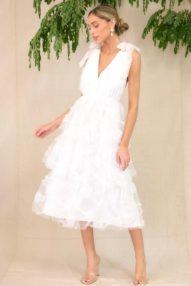 Stolen Glances White Midi Dress Product Image