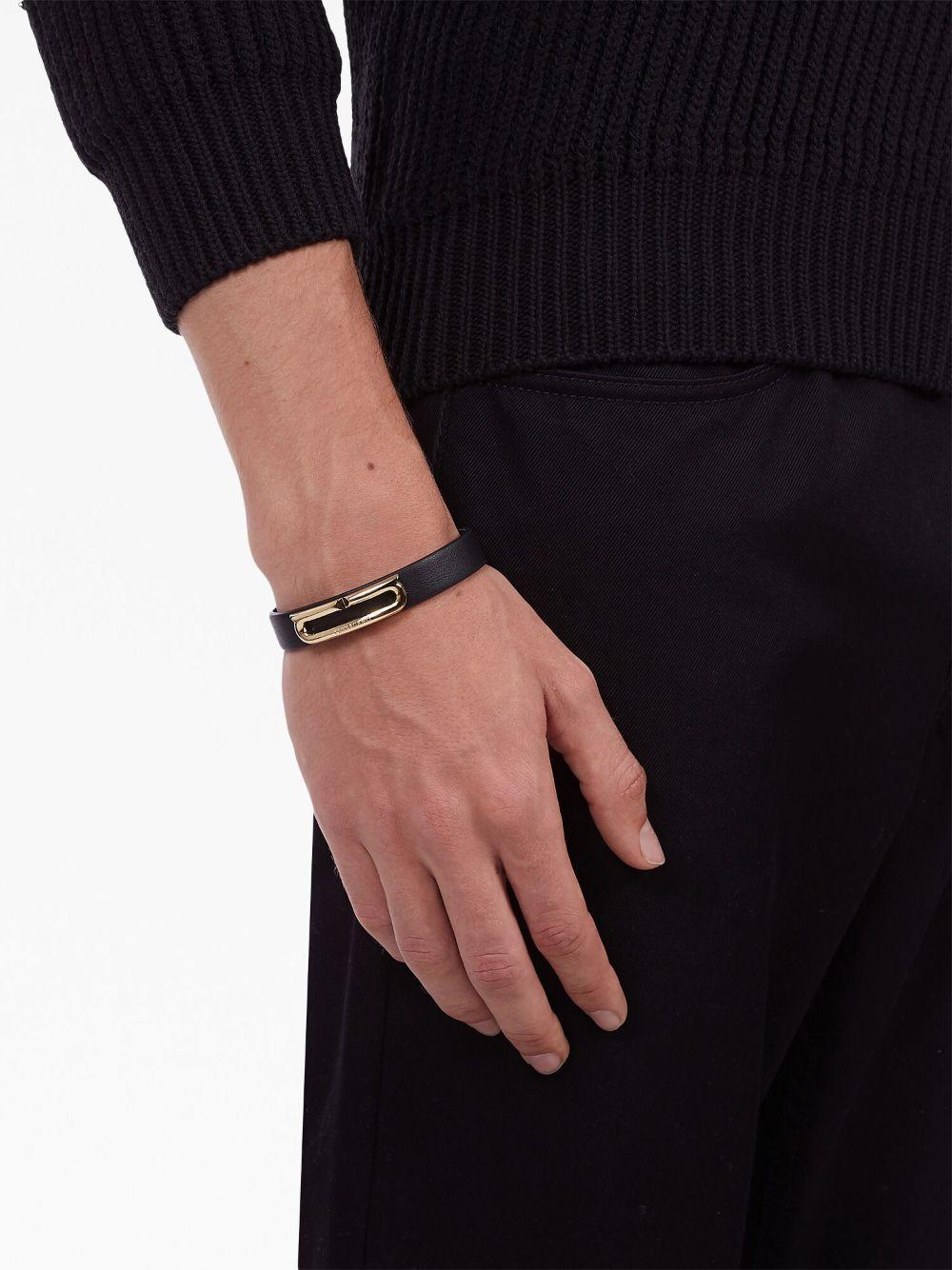 FERRAGAMO Bracelet With Gancini Accent In Black Product Image