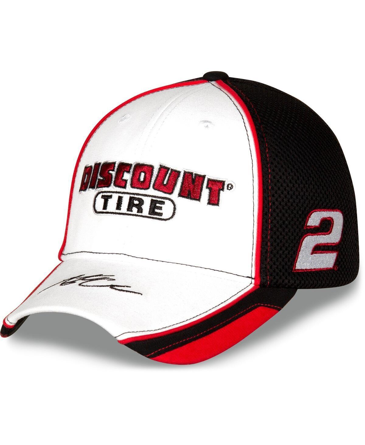 Mens Team Penske White and Black Austin Cindric Discount Tire Element Mesh Adjustable Hat - White Product Image