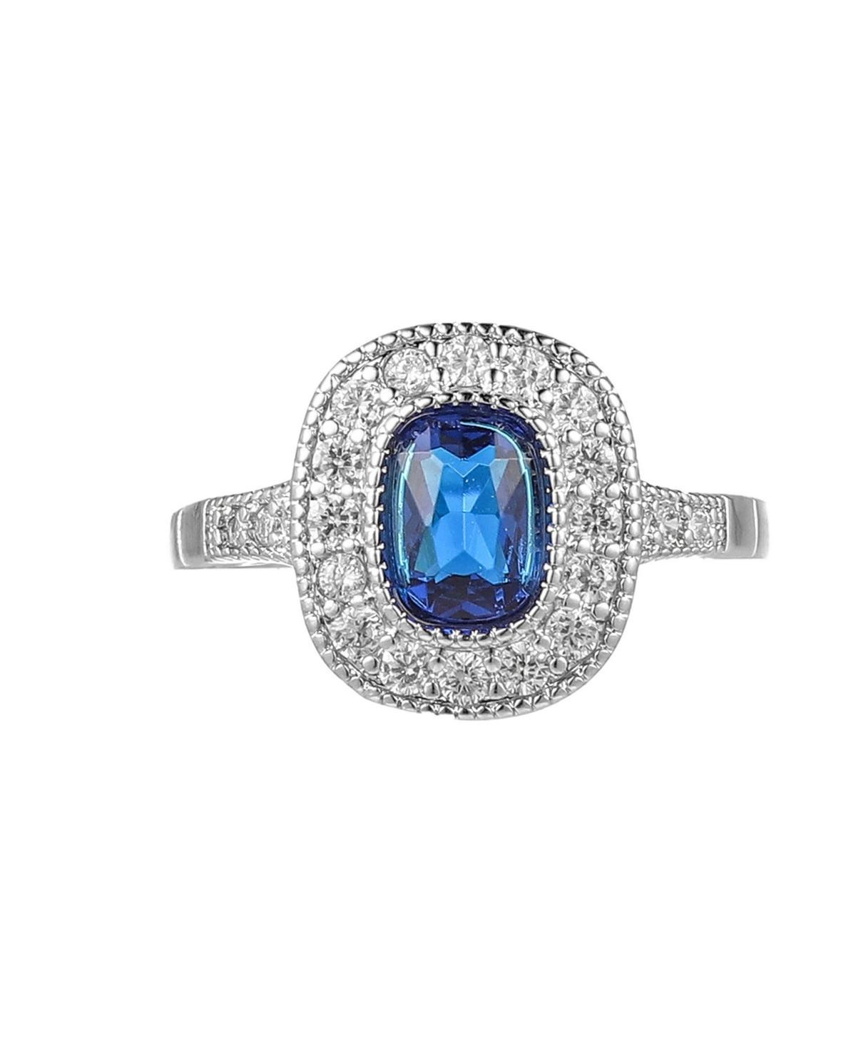 A&M Silver Tone Sapphire Accent Ring, Womens Product Image