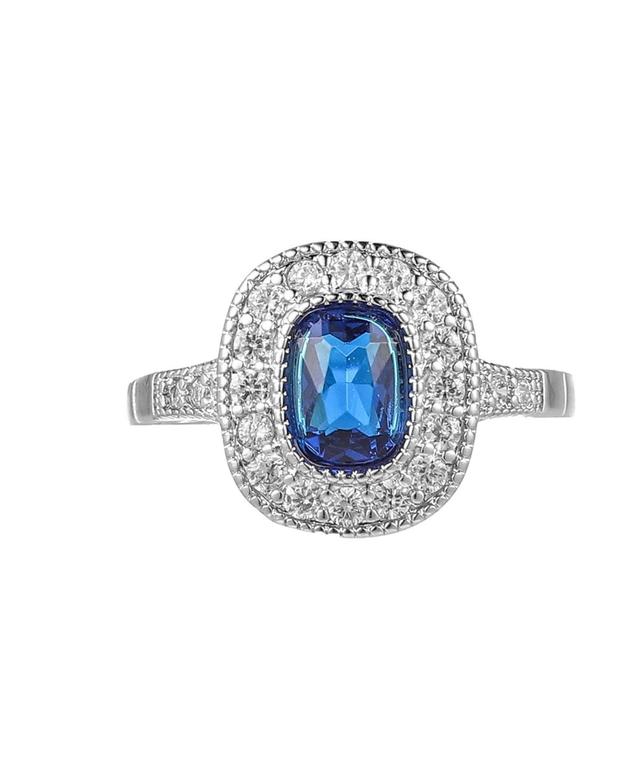 A&M Silver Tone Sapphire Accent Ring, Womens Product Image