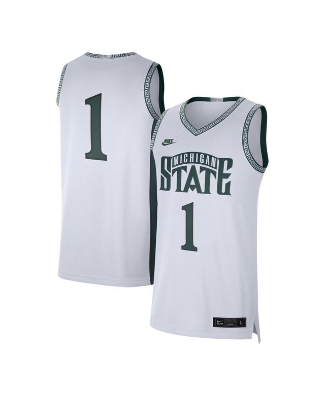 Nike Mens #1 Michigan State Spartans Limited Authentic Jersey - White Product Image