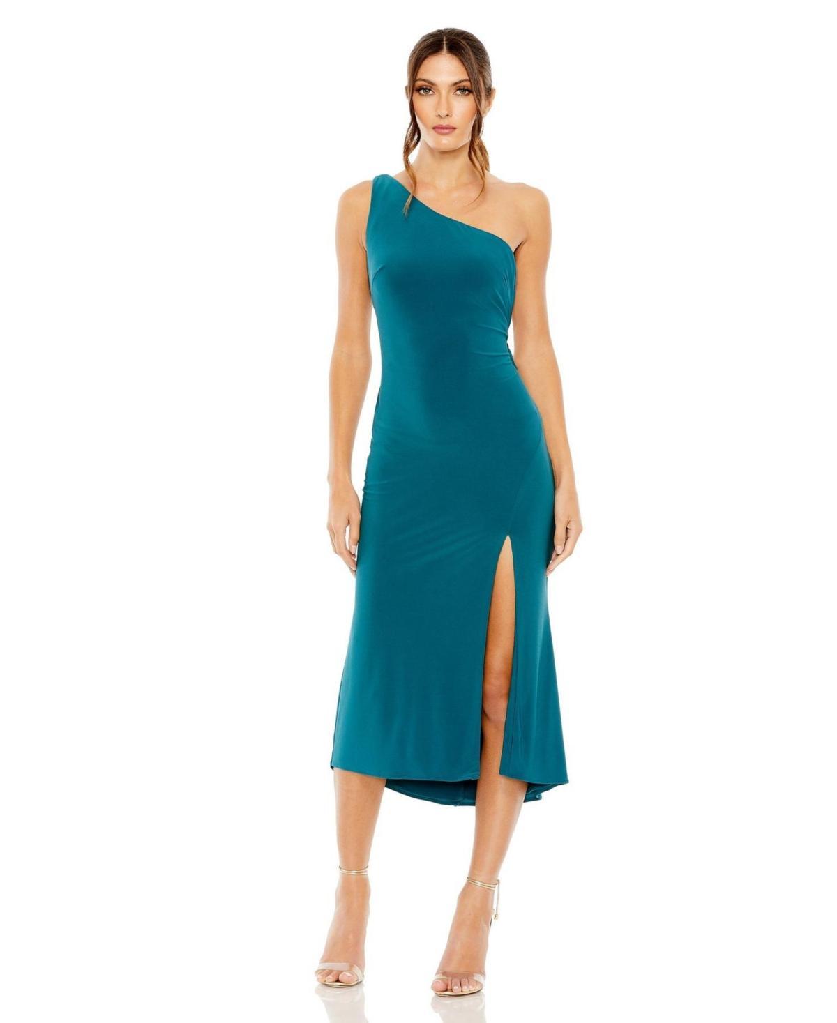 Ieena for Mac Duggal One-Shoulder Midi Cocktail Dress Product Image