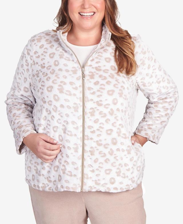 Alfred Dunner Plus Size St.Moritz Sculpted Mock Neck Animal Jacket Product Image