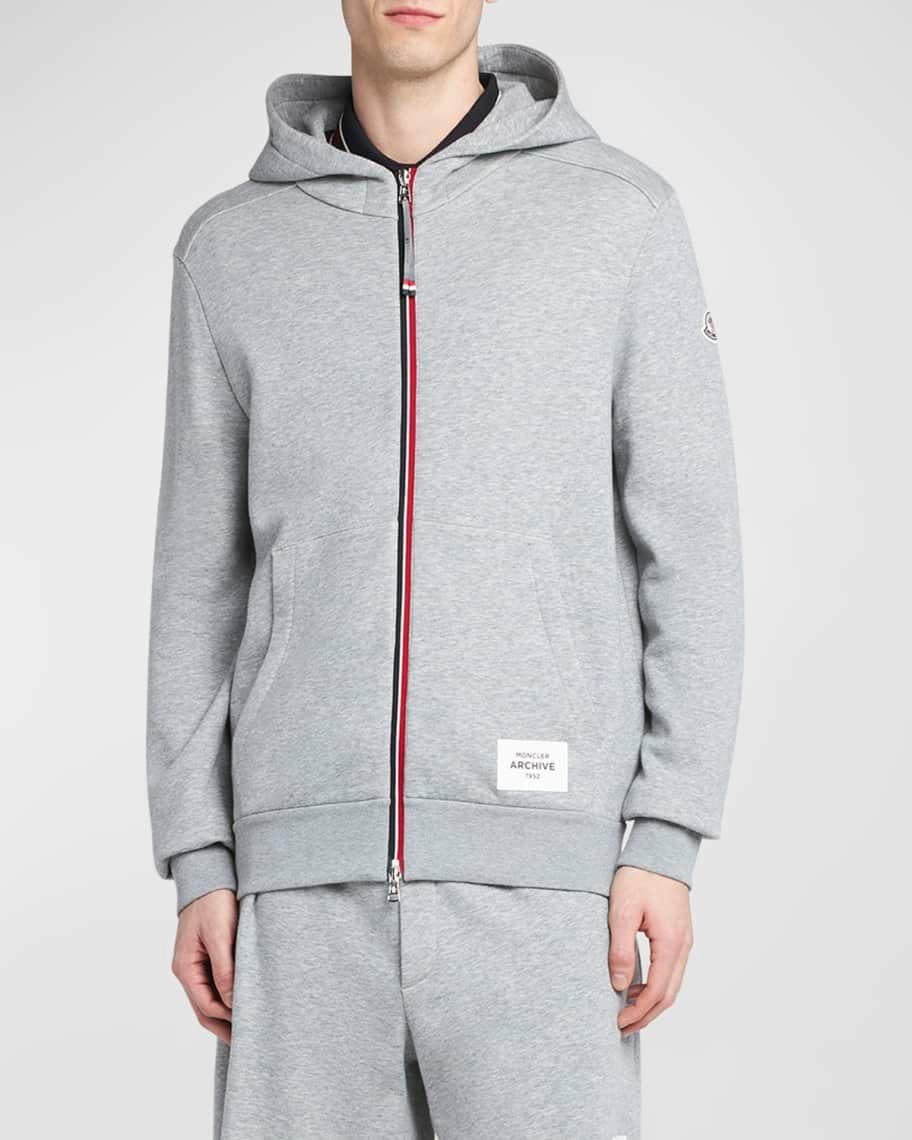 Mens Contrast Stripe Zip-Up Hoodie Product Image