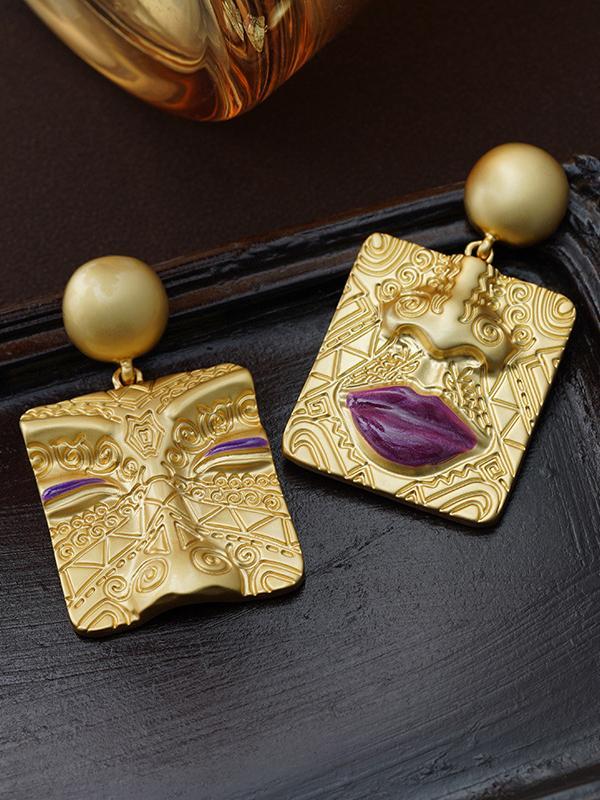 Asymmetric Embossed Earrings Accessories Product Image