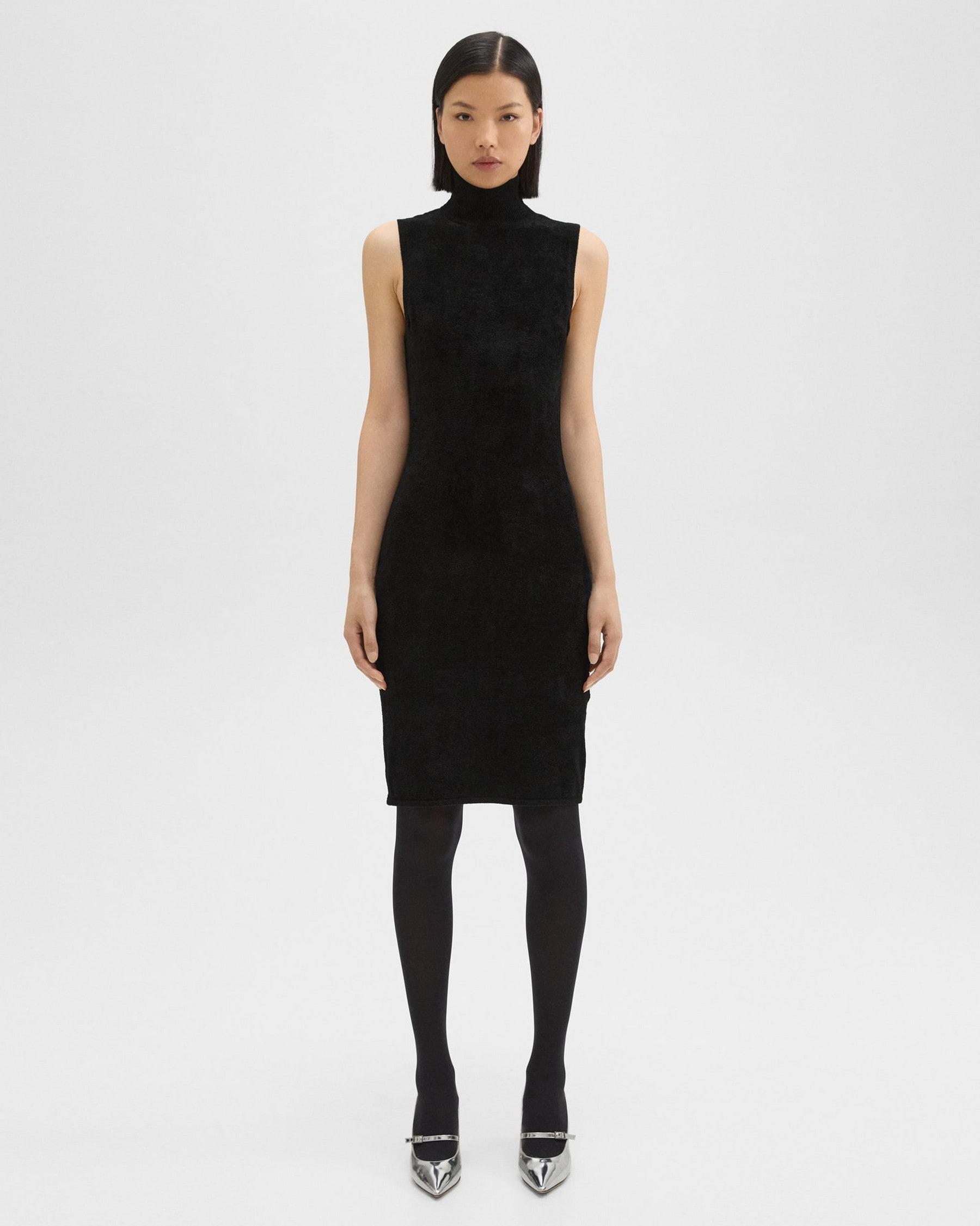 Turtleneck Dress in Velvet Product Image