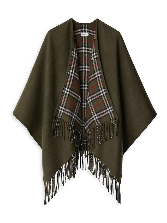 Womens Vintage Check Wool Cape Product Image