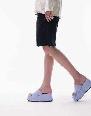 Topshop Wide Fit Gray flatform mule sandal Product Image