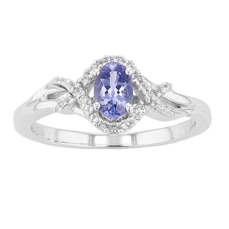 Sterling Silver Genuine Tanzanite & White Topaz Ring, Womens Product Image