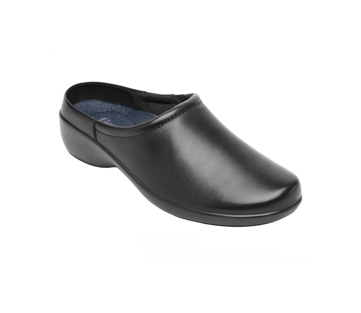 Flexi Women s Black Leather Clogs By Product Image