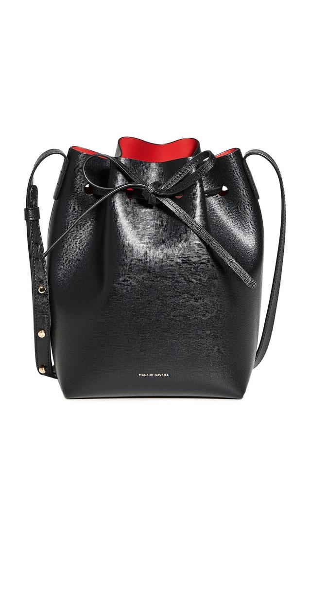 Mansur Gavriel Mini Bucket Black/Flamma One Size Product Image