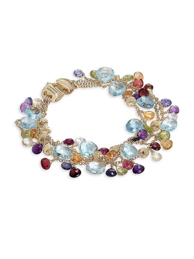 Marco Bicego 18K Yellow Gold Paradise Mixed Gemstone Three Strand Bracelet Product Image