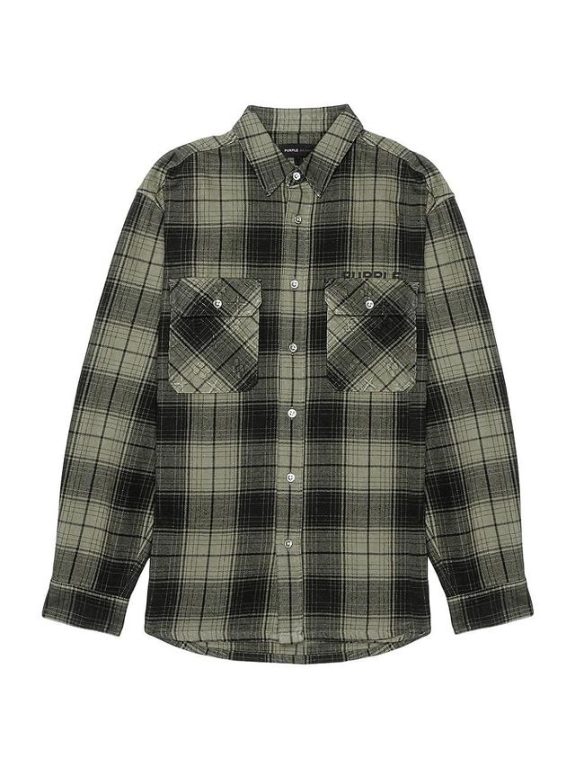 Mens Plaid Cotton Flannel Shirt Product Image