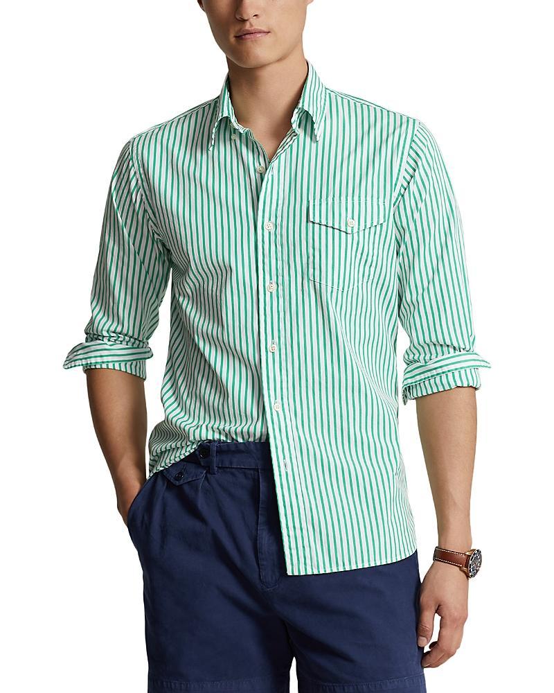 Polo Ralph Lauren Cotton Poplin Stripe Custom Fit Button Down Shirt Product Image