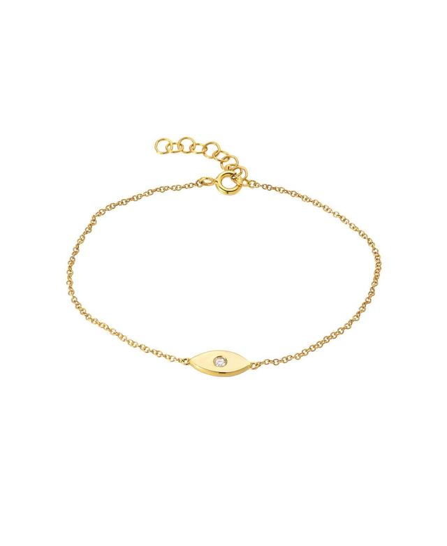 Zoe Lev Womens Diamond Evil Eye Bracelet in Gold Product Image