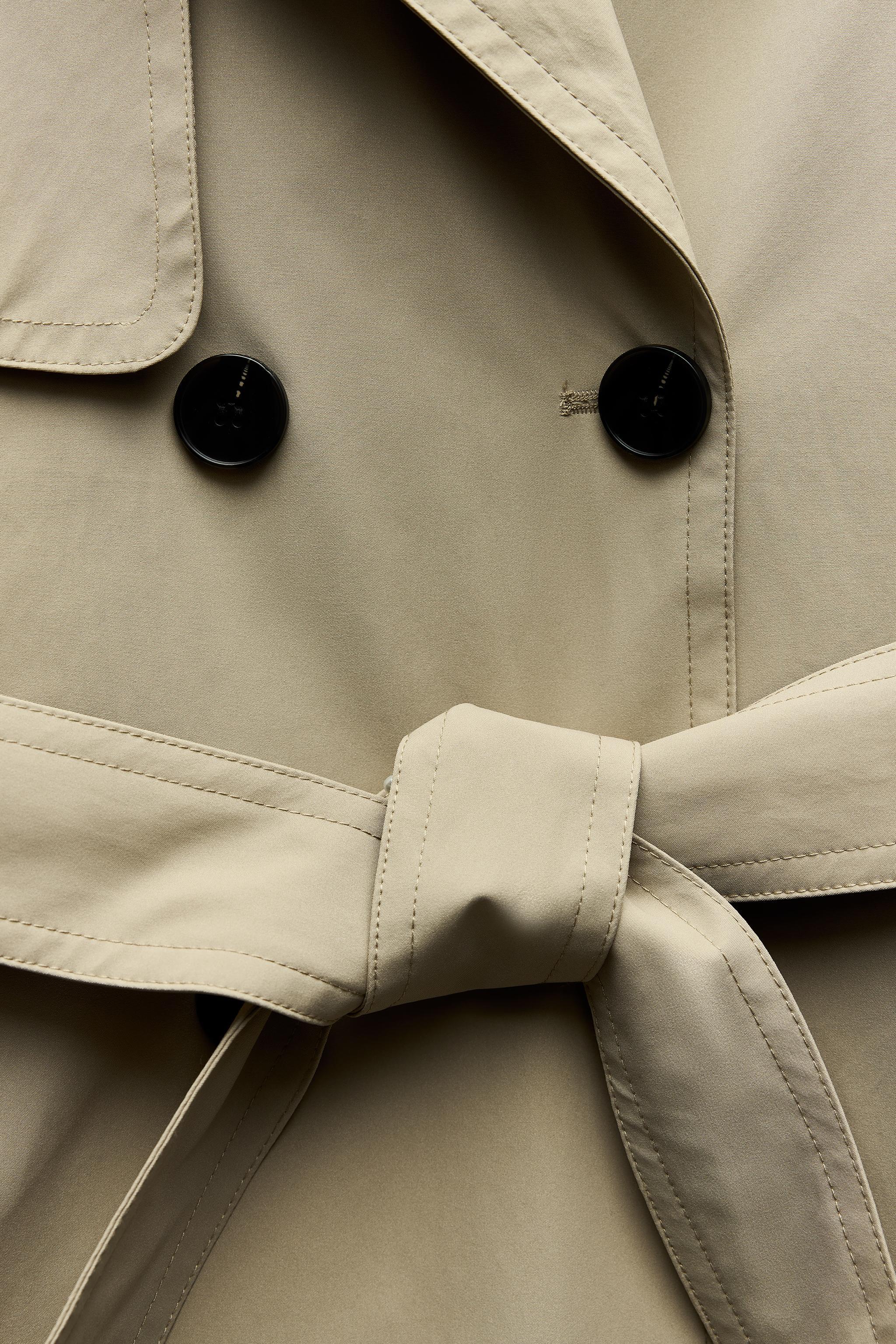 WATER REPELLENT BELTED MIDI TRENCH COAT Product Image