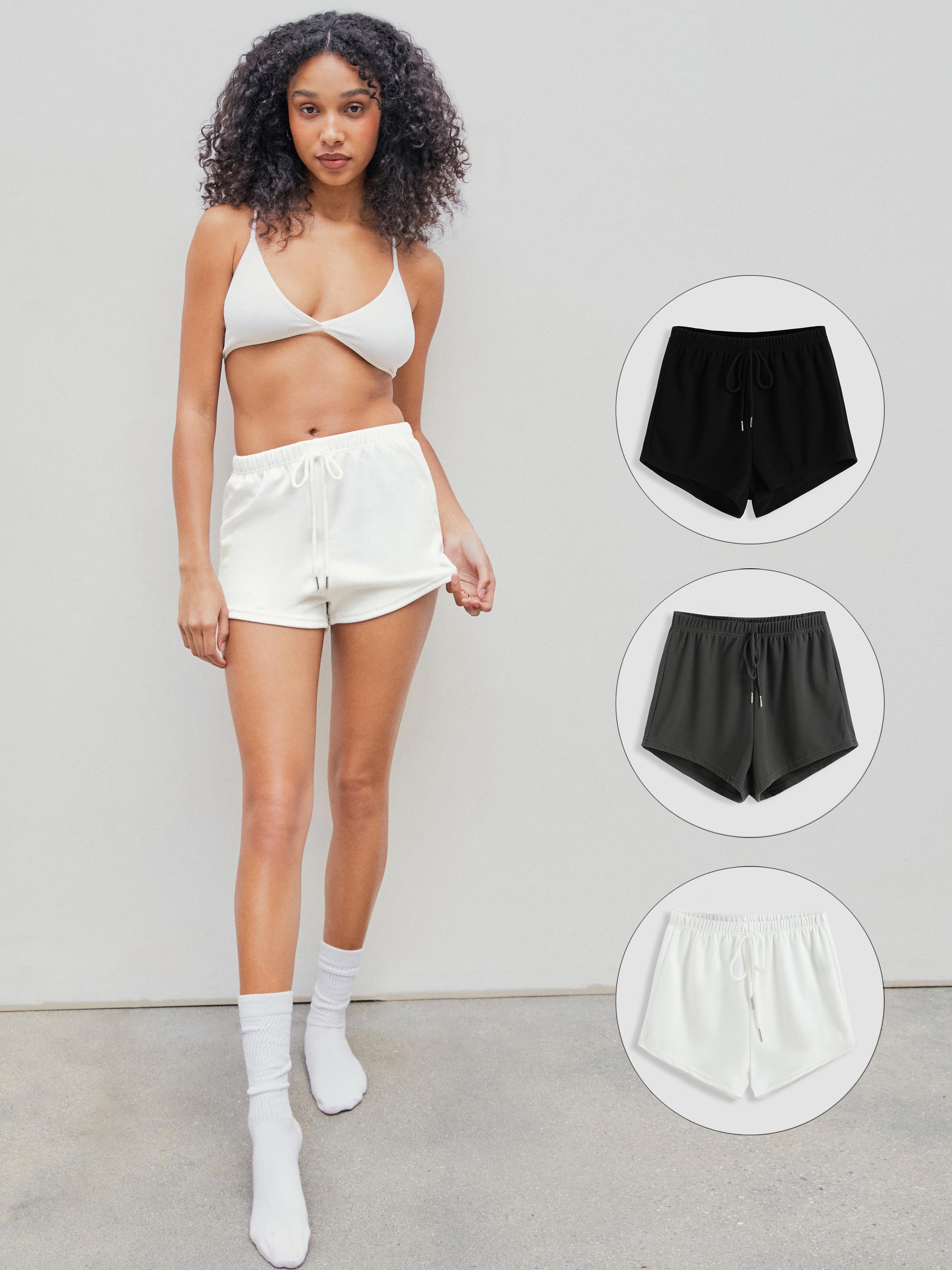 3pcs Knotted High Waist Lounge Shorts Product Image