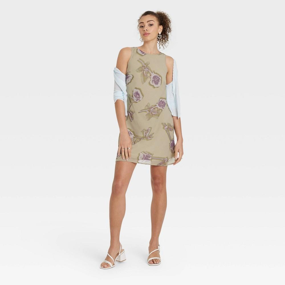 Womens Mini Slip Dress - Wild Fable Sage Floral M Product Image