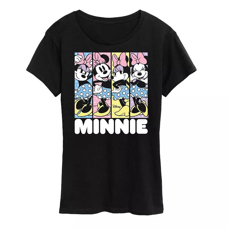 Disneys Minnie Mouse Panels Graphic Tee, Womens Black Product Image