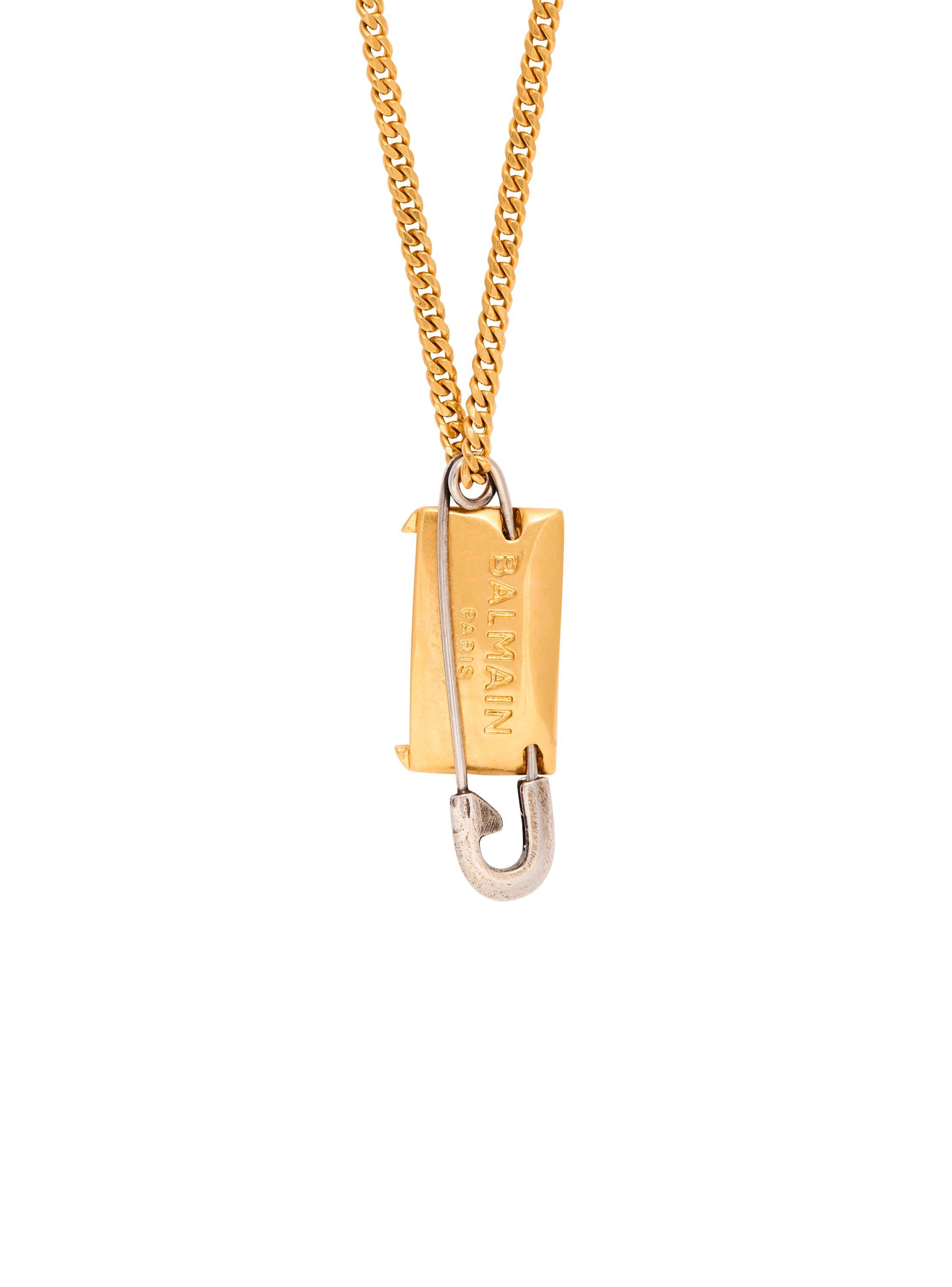 Brass safety pin necklace Product Image