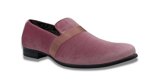 (Size 9½) Pink Solid Velvet Loafer Product Image