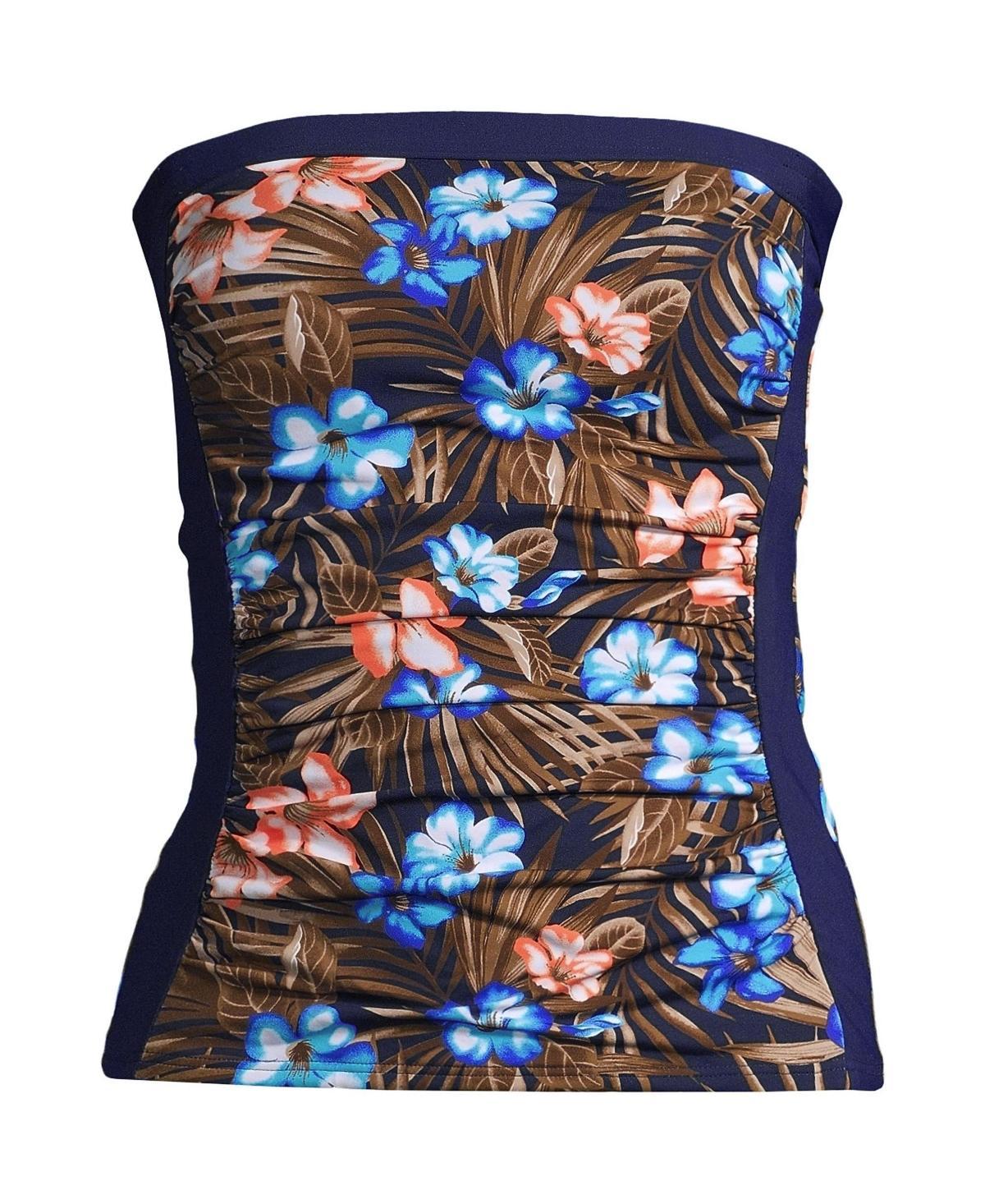 Womens Lands End UPF 50 Bandeau Tankini Top Blue Product Image