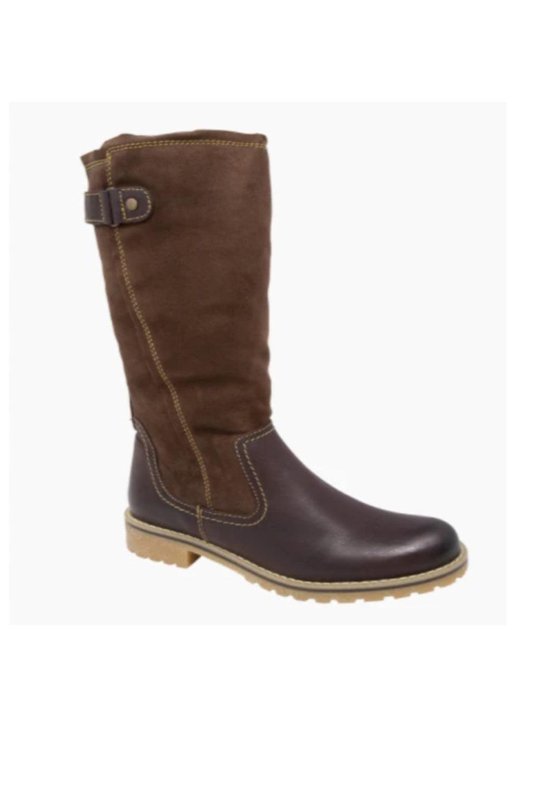 ERIC MICHAELS MARCELLA ZIP UP TALL BOOTS IN BROWN Product Image