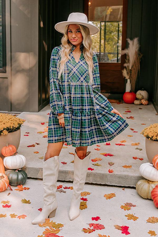 Apple Picking Pretty Plaid Mini Dress Product Image