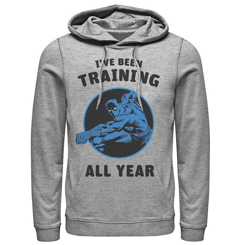 Mens Marvel Avengers Black Panther Ive Been Training All Year Hoodie Athletic Grey Product Image