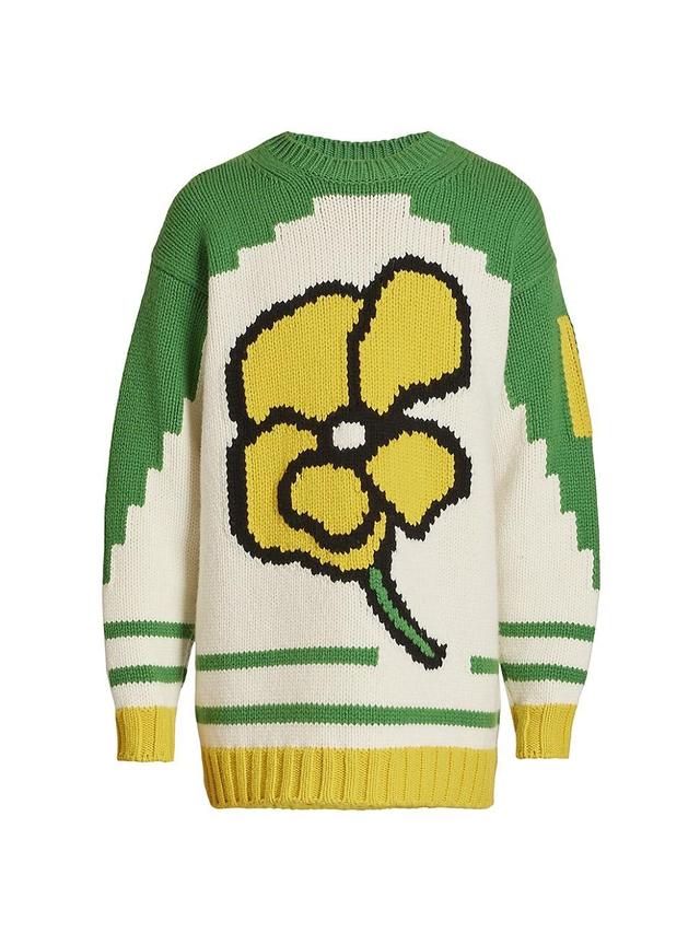 Mens Floral Intarsia Sweater Product Image