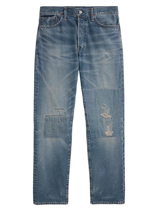 Mens Heritage Straight Distressed Jeans Product Image