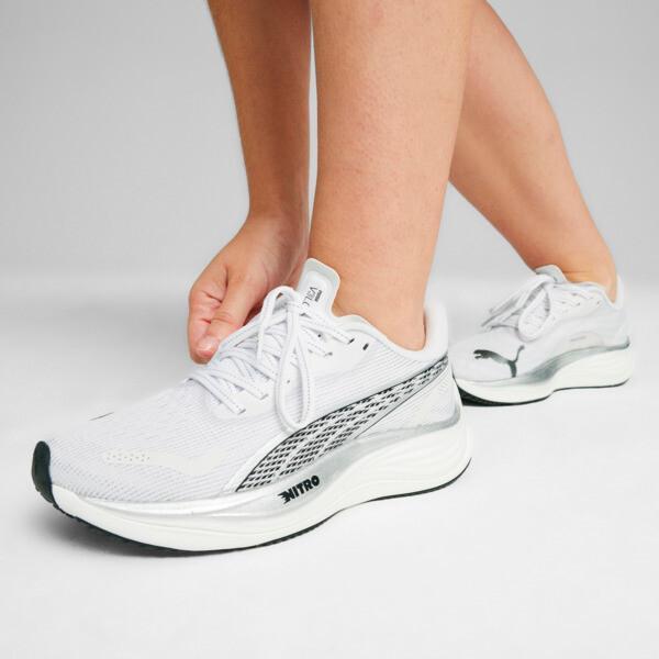 PUMA Velocity NITROâ¢ 3 Women's Running Shoes in White/Silver/Black Product Image