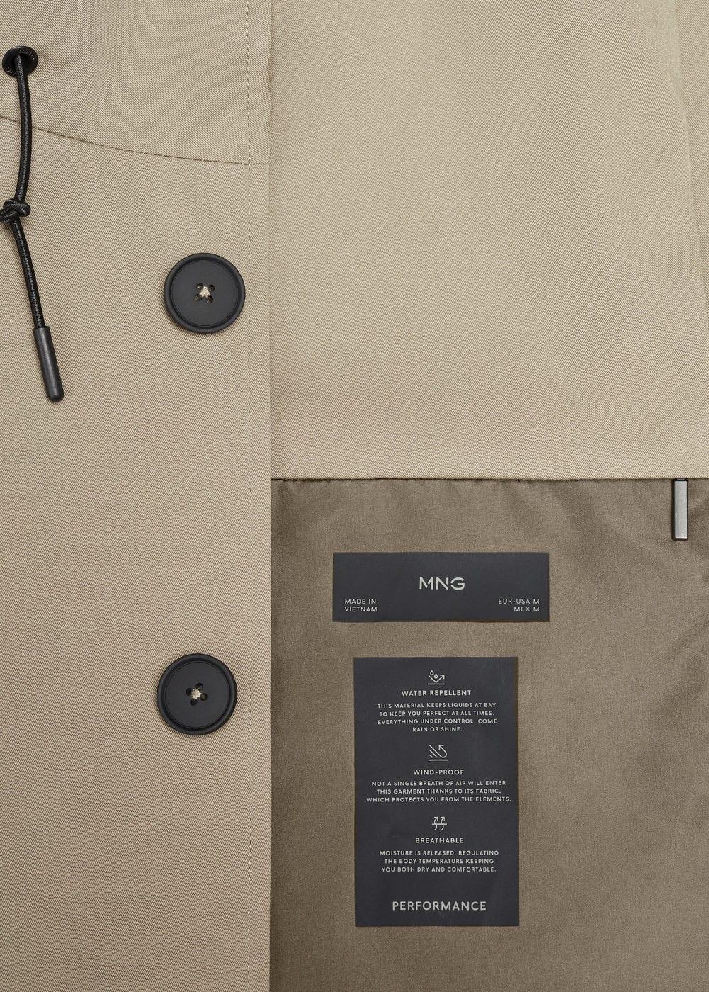 MANGO MAN - Water-repellent hooded parka khakiMen Product Image