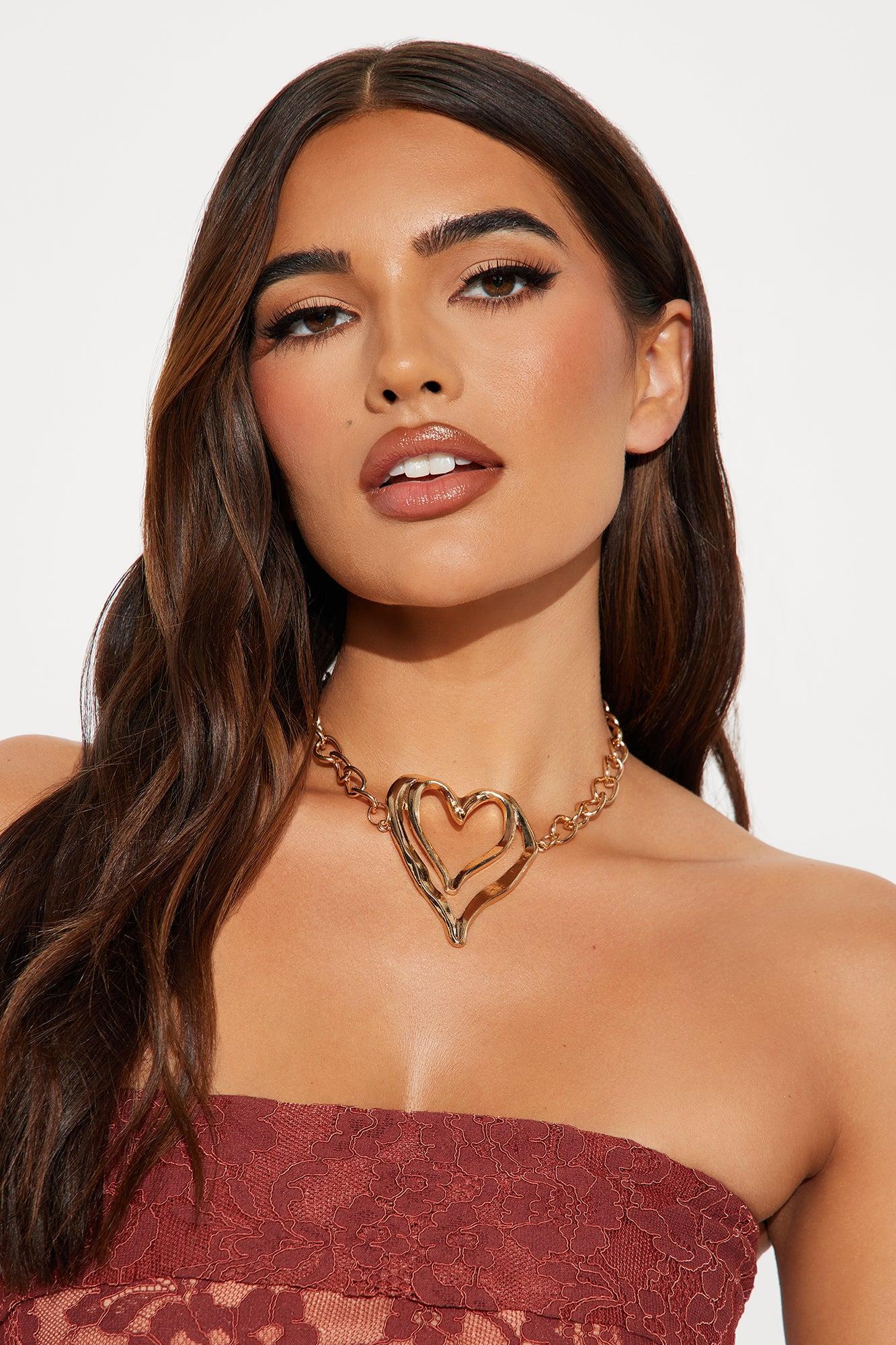 Love Or Lust Choker Necklace - Gold Product Image