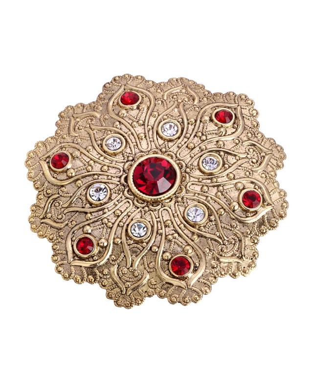 2028 Crystal Gold-Tone Flower Brooch Product Image