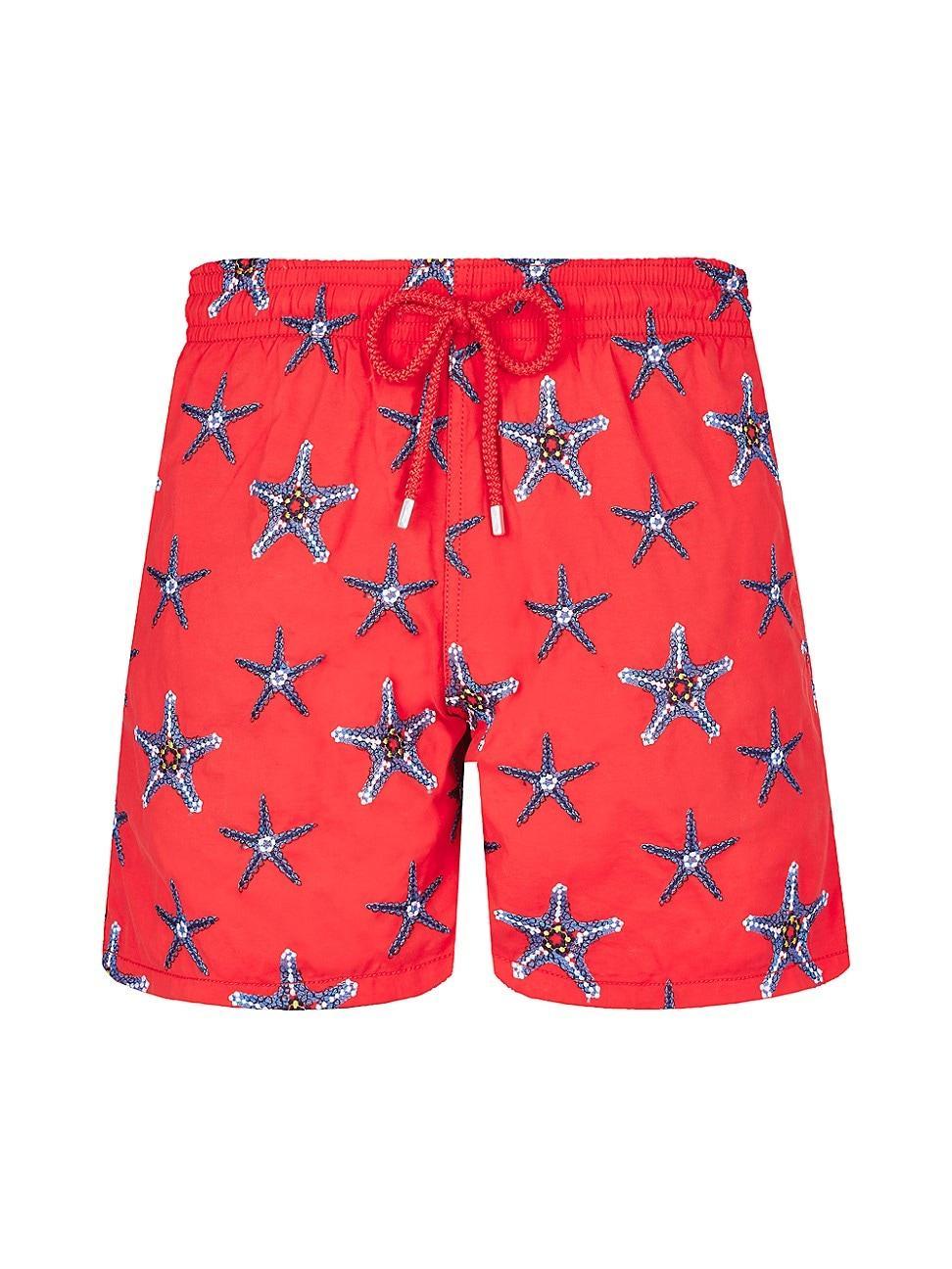 Mens Starfish Embroidered Swim Shorts Product Image