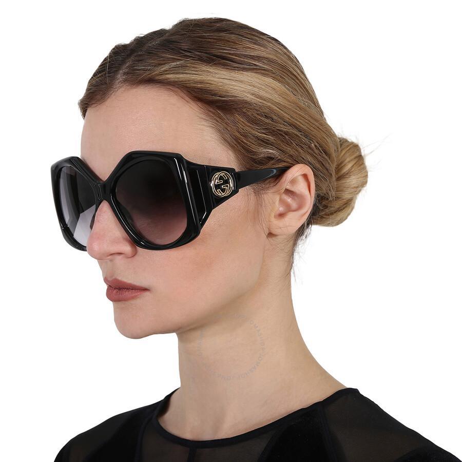 Gg0875s 001 Geometric Sunglasses In Grey Product Image