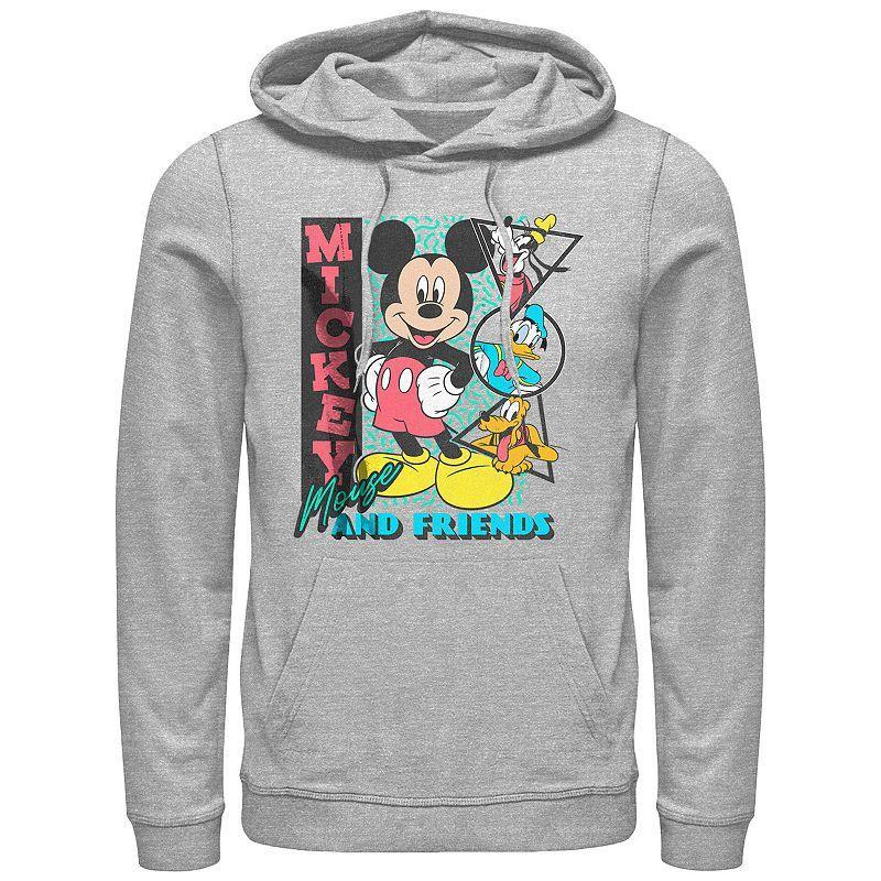 Mens Mickey Mouse And Friends Shapes Graphic Hoodie Athletic Grey Product Image