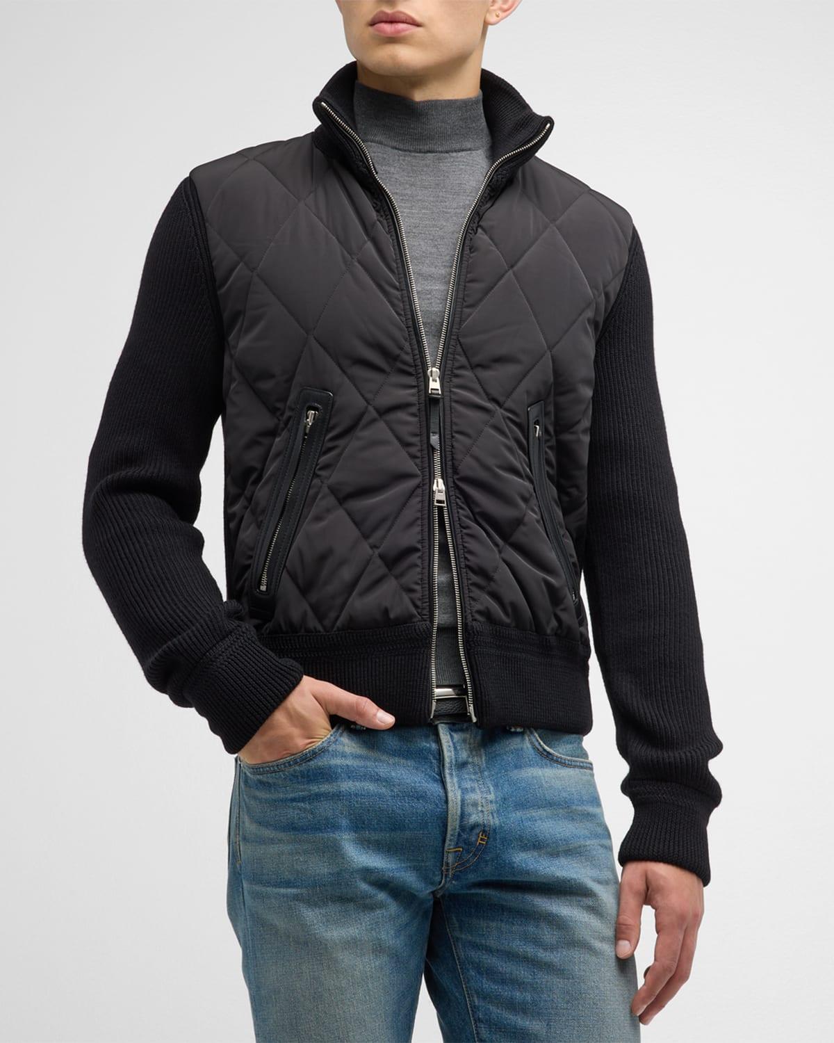 Mens Quilted Knit Blouson Jacket Product Image