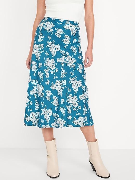 Crepe A-Line Midi Skirt Product Image