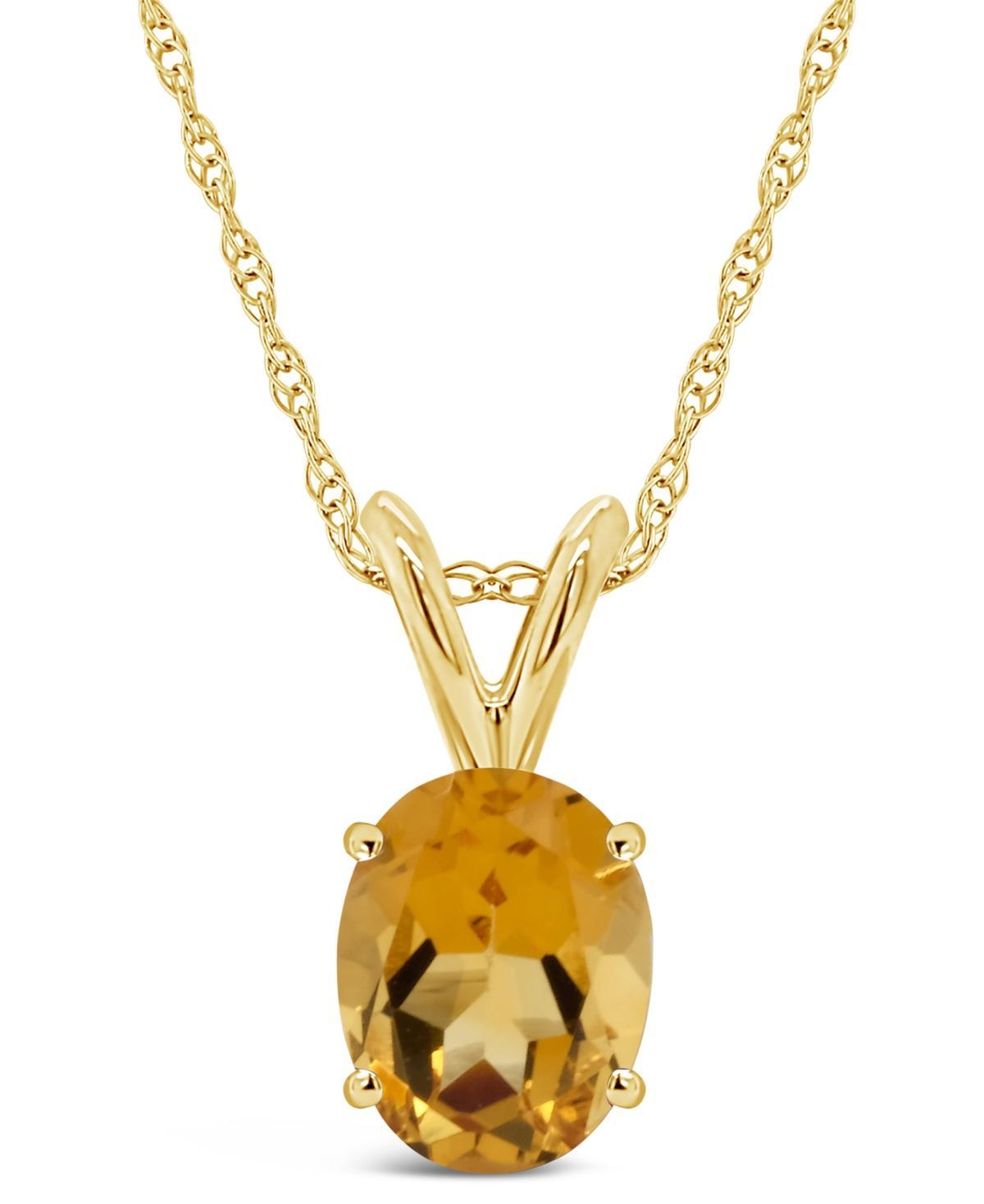 Celebration Gems 14k Gold Gemstone Pendant Necklace, Womens Orange Product Image