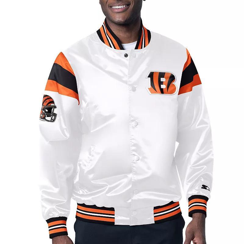 Mens Starter Cincinnati Bengals Satin Full-Snap Varsity Jacket Product Image