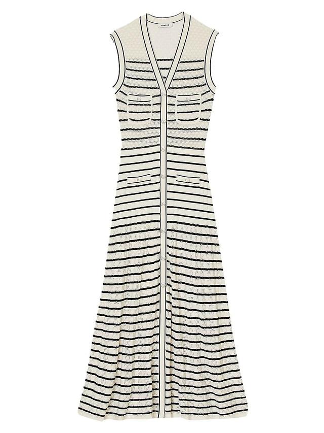 Womens Striped Knit Midi Dress Product Image